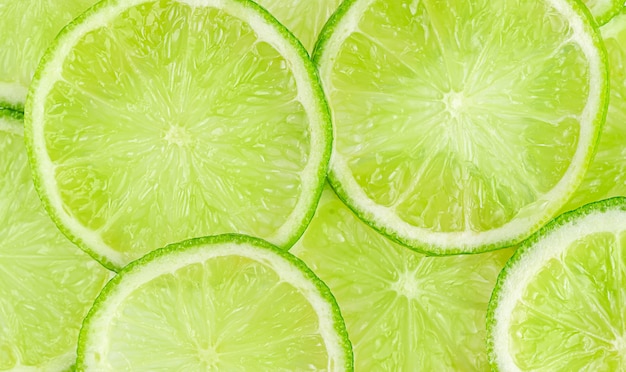 Lime slices pattern food surface