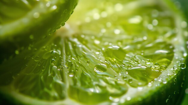 Photo lime wedge with water drops