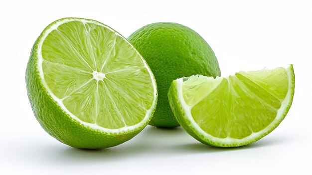 Photo lime on white background selective ai generative ai