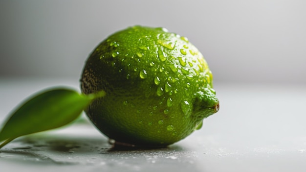 A lime with water droplets on it