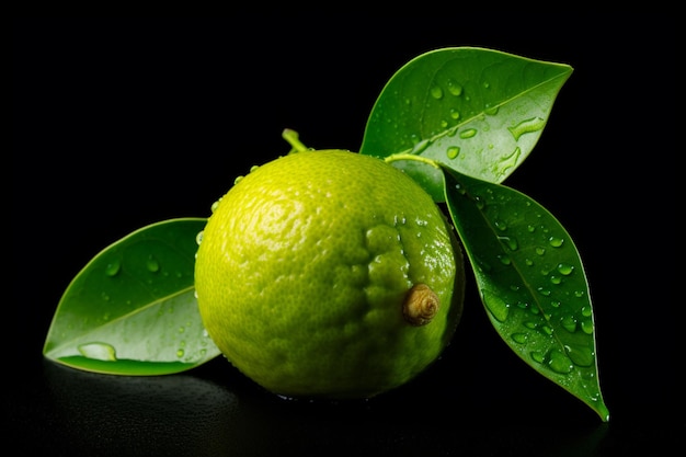 A lime with water drops on it