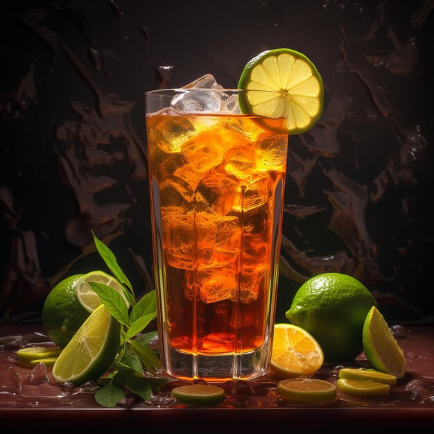 LimeInfused Chill Iced Tea with Refreshing Ice