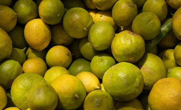 Limes background at the farmers market
