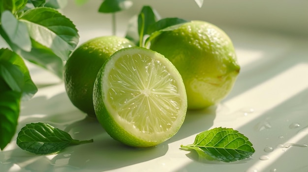 Limes isolated on white background