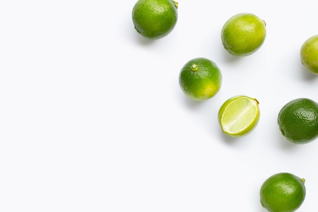 Limes isolated on white background