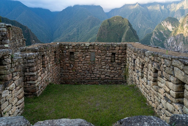 Limestone rock walls, machu picchu, cusco