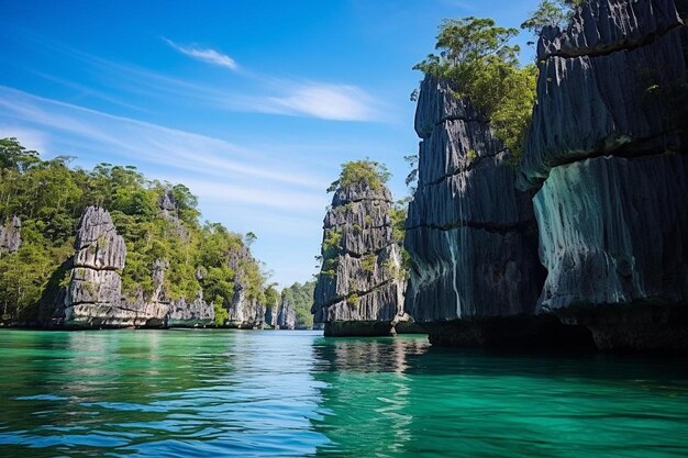 Limestone rocky islands of wayag