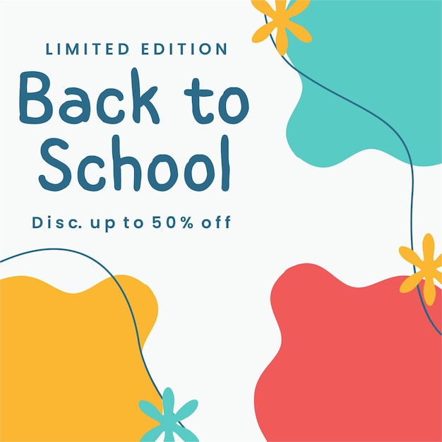 Limited edition back to school Post template Social media poster Vector design illustration