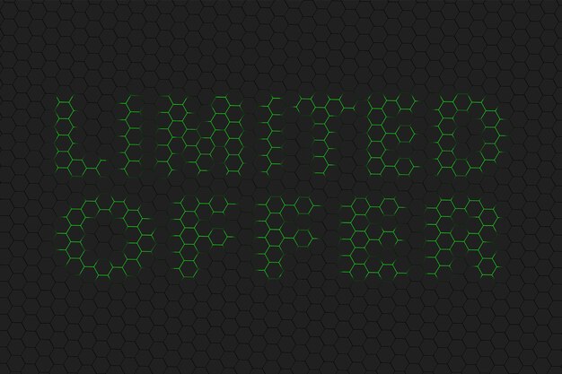 限定オファー モダン バナー 限定オファー テキスト緑の六角形