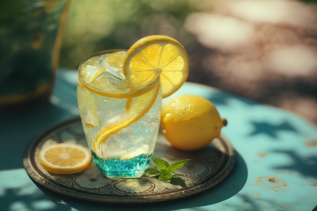 Limonade op poolachtergrond Illustratie Generatieve AI