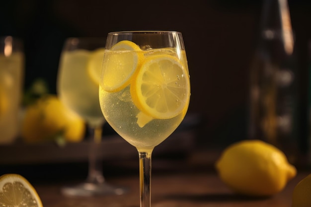 Limoncello cocktail Juice glass citrus Generate Ai