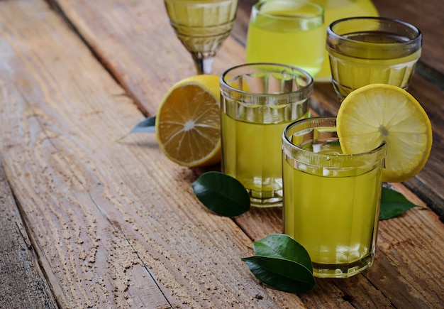 Limoncello, Italian liqueur with lemons