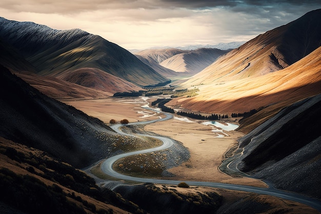 Lindis Pass Viewpoint New Zealand