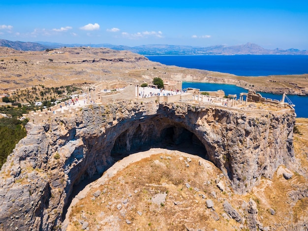 Lindos Acropolis and beach Rhodes