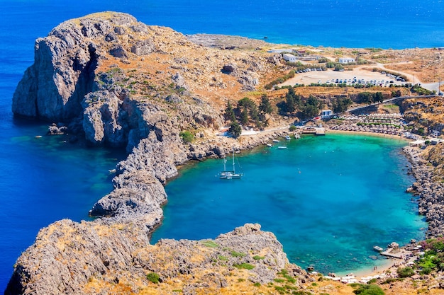 Lindos beach in Rhodes island