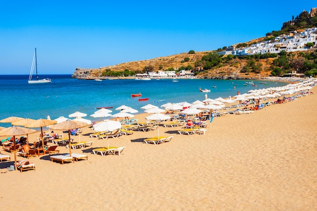 Lindos beach in rhodes island