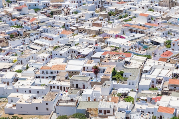 Lindos-stad. Het eiland van Rhodos, Griekenland