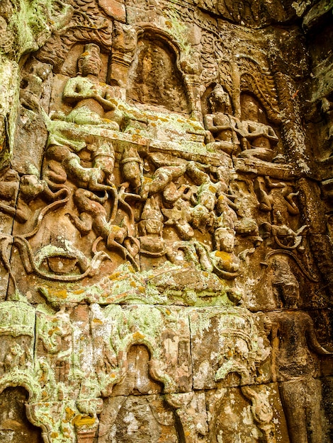 Линейное искусство Angkor Wat Angkor Thom Cambodia