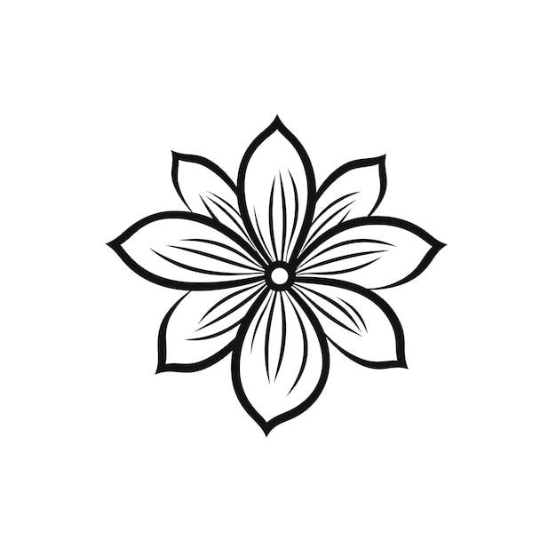 Line Art Coloring Page of a Garden Flower