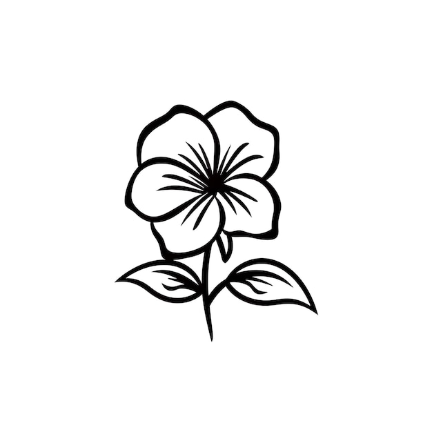 Line Art Coloring Page of a Garden Flower