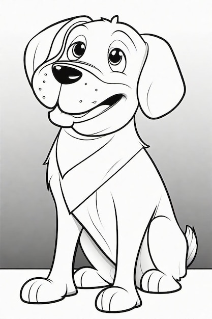 line art dog illustration