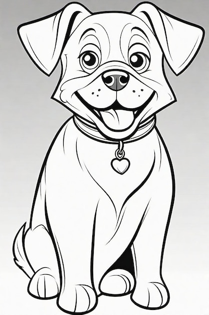 line art dog illustration