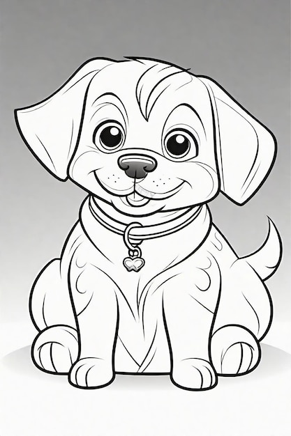 line art dog illustration