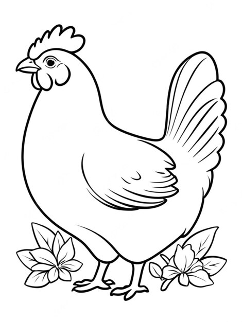 line art outline of a beautiful bird