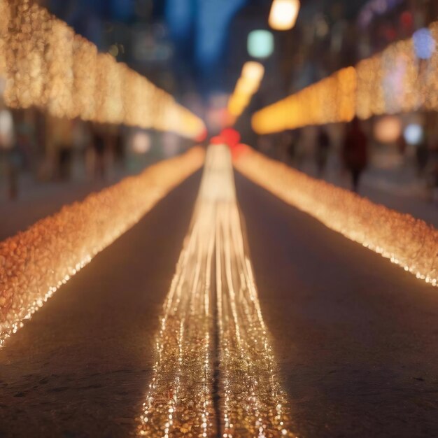 Line of blurred lights