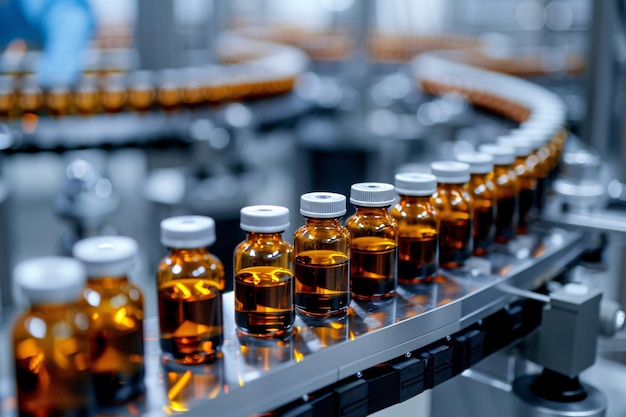 a line of bottles with one that says medicine on the bottomDelivery system in pill manufacturing