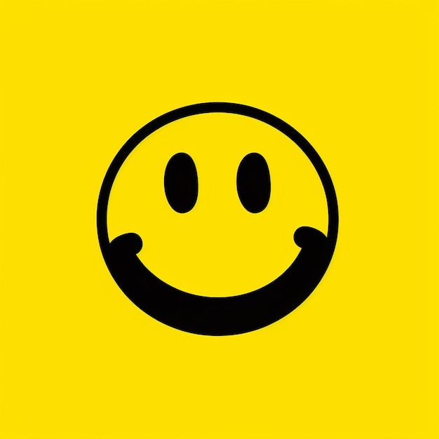 Line design smile face vector logo on black and white background