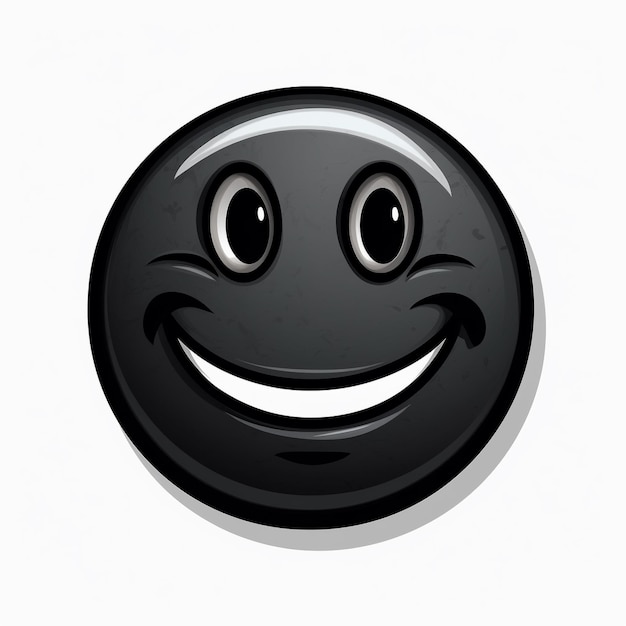 Photo line design smile face vector logo on black and white background