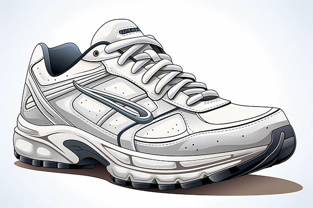 Фото Линейный рисунок спортивной обуви ai сгенерирован