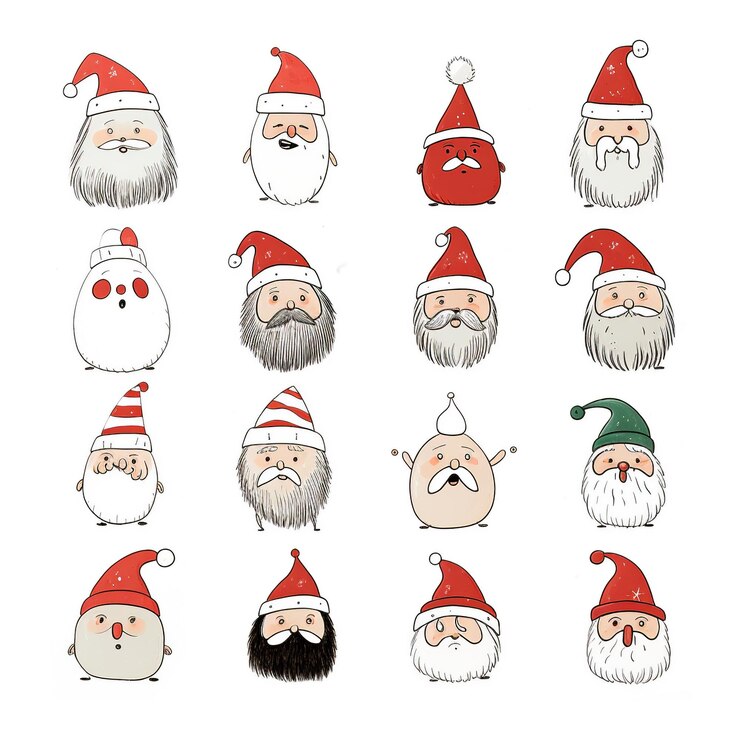 Photo サンタクロースのクリスマステーマのラインを描く