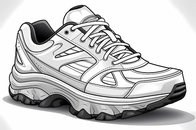 line drawing of a sneaker sport shoes ai generated