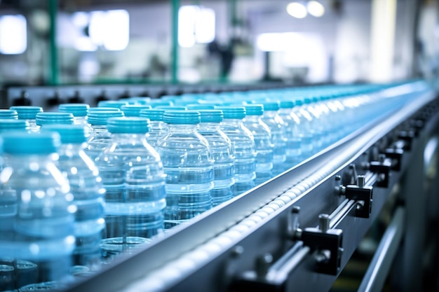 Line factory plastic bottles water industrial