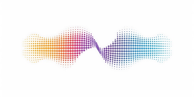 линия многоцветных точек с фиолетовой линией посередине