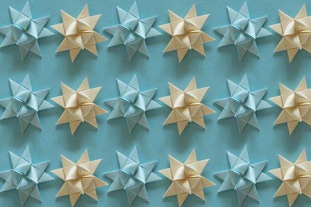 Line of origami 3D stars