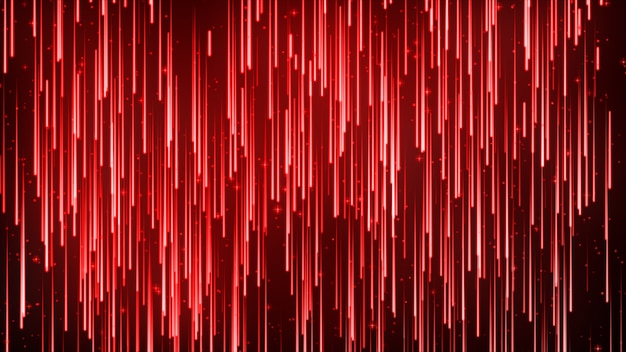 Foto colore rosso della linea e fondo astratto geometrico della luce al neon, animazione del rendering 3d 4k