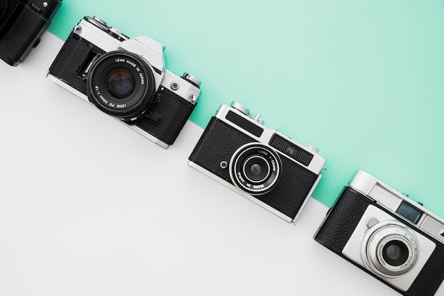 Line of retro cameras