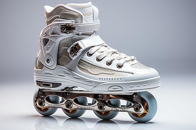 in line skate on white background