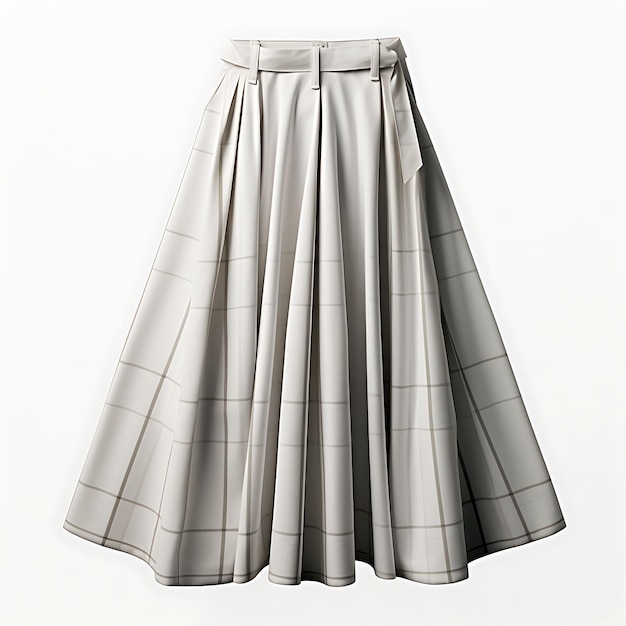 A Line Skirt Various Fabrics EG Cotton Wool Flared Form De Fashions Clothers on Clean Background