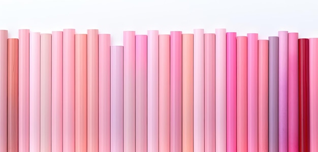 Photo a line of straws with different colors on them