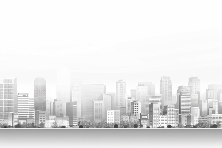 Photo line style cityscape building background for urban development