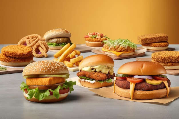 Line-up van fastfoodrestaurants, elk met hun eigen unieke veganistische en vegetarische opties
