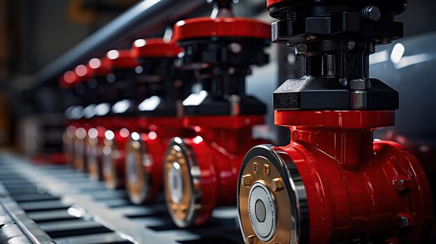 Line valves equipped with bright red handles
