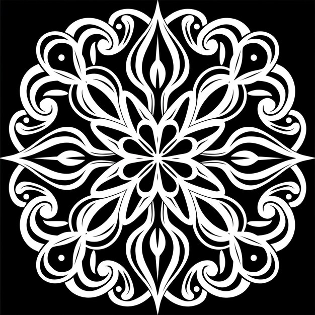 Foto lineaire vector zwart-wit kyrgyz ornament