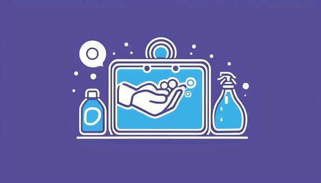 Photo linear hand washing outline icon vector illustration