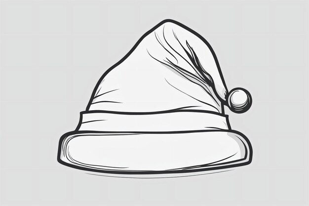 Premium AI Image  Lineart drawing of a christmas hat on a white background