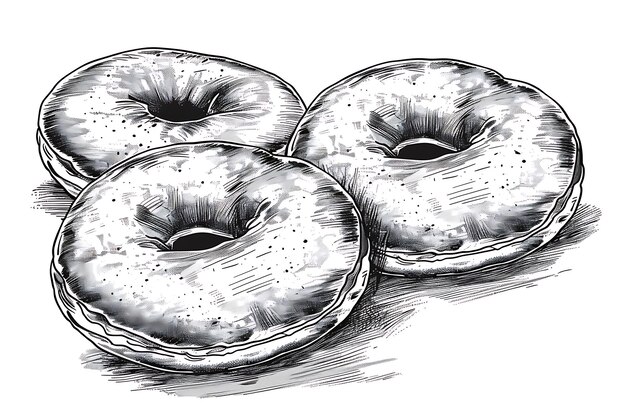 Lineart-ontwerp van donuts